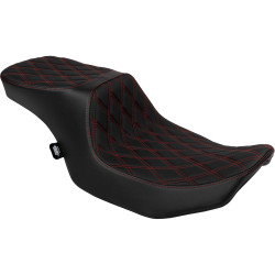 Drag Specialties Predator 2-Up Seat for 2024 Harley Touring* - Red Double Diamond