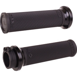 ODI Ruffian Lock-On Grips for Harley Dual Cable - Black/Black