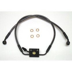 Magnum Black Pearl +2" Extended Dual Disc Lower Brake Lines for 2018-2026 Harley Softail