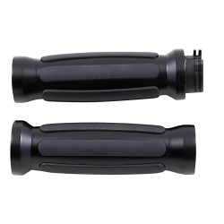 Drag Specialties Rubber Insert Grips for Harley Dual Cable