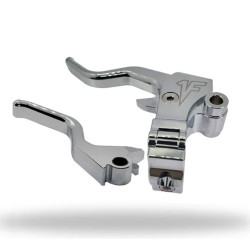 1FNGR Easy Pull Clutch and Brake Lever Kit for 1996-2017 Harley* - Chrome