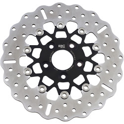 EBC 10-Button Floating Contour Stainless Rear Rotor for 1984-1999 Harley - Black