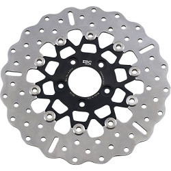 EBC 10-Button Floating Contour Stainless 11.5" Front Rotor for 2000-2014 Harley - Black