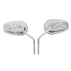 Thrashin Supply Flame Billet Mini Mirrors for Harley