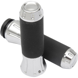 Drag Specialties Cobra Grips for Harley Electronic Throttle - Chrome