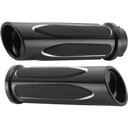 Arlen Ness Deep Cut Comfort Grips for Harley Electronic Throttle - Black