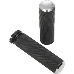 Arlen Ness Knurled Fusion Grips for Harley Dual Cable - Chrome