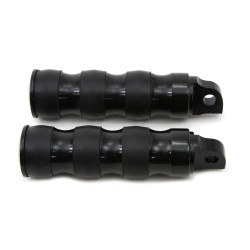 V-Twin Black Three Band Foot Pegs for Harley