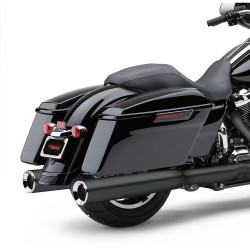 Cobra Powr-Flo 4-1/2" Slip-On Exhaust Mufflers for 2017-2023 Harley Touring - Raven Black