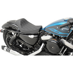 Drag Specialties Cafe Style Solo Front Seat for 2010-2022 Harley Sportster XL - Double Diamond Stitch