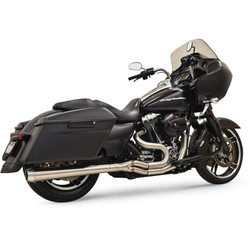 Bassani Long Road Rage III Stainless 2-Into-1 Exhaust System for 1995-2016 Harley Touring - Megaphone Muffler