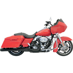 Bassani Black B4 2-into-1 Exhaust System for 1995-2016 Harley Touring - Megaphone Muffler - Black