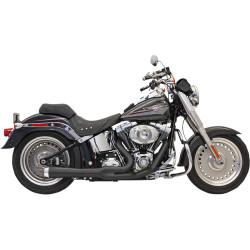 Bassani Black Short Road Rage 2-into-1 Exhaust System for 1986-2017 Harley Softail - Black