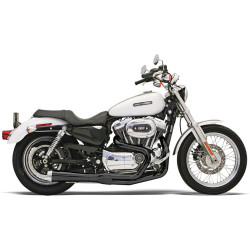 Bassani Short Upswept Road Rage 2-into-1 Exhaust System for 2004-2013 Harley Sportster - Black