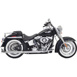 Bassani Chrome 30" True Duals Exhaust with 2.25" Fishtail Mufflers for 2007-2017 Harley Softail - No Baffles