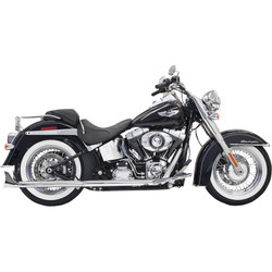 Bassani Chrome 30" True Duals Exhaust with 2.25" Fishtail Mufflers for 2007-2017 Harley Softail - Baffled