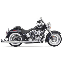 Bassani Chrome 33" True Duals Exhaust with 2.25" Fishtail Mufflers for 2007-2017 Harley Softail - Baffled
