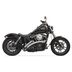 Bassani Radial Sweepers Exhaust for Harley - Chrome with Chrome Shields