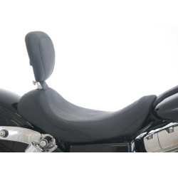 Mustang Wide Tripper Seat w/ Driver Backrest for 2006-2017 Harley Dyna - Black