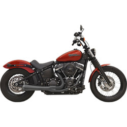 Bassani Road Rage 2-Into-1 Exhaust for 2018-2022 Harley FXBB/FXLR/FLSL/FXFB - Black