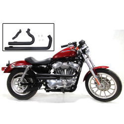 V-Twin Mfg. Shotgun Style Exhaust for 2004-2018 Harley Sportster - Black