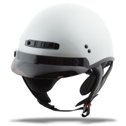 GMAX GM35 Solid Full Dressed Half Helmet - Pearl White