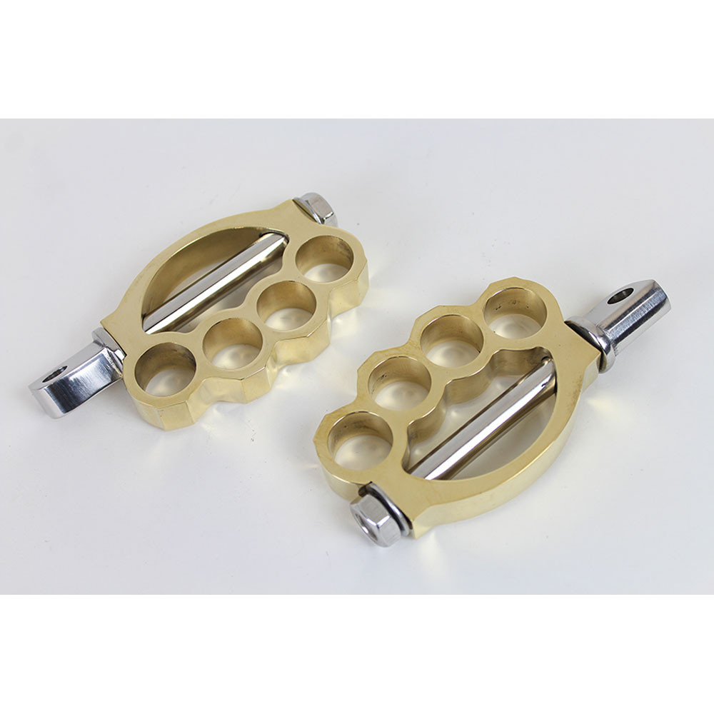 VTwin Knuckle Foot Pegs for Harley Brass 270773 Get Lowered Cycles
