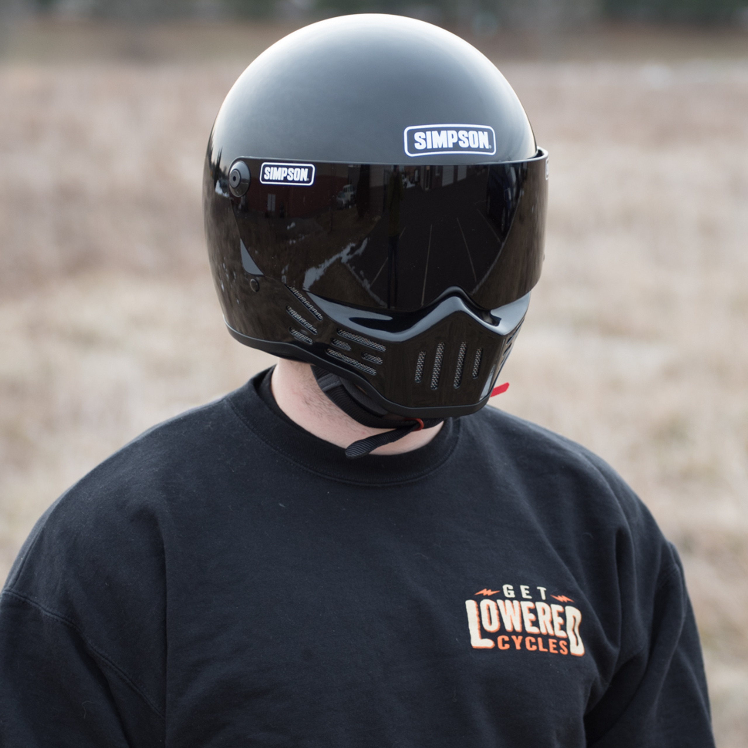 Simpson M30 Motorcycle Helmet - Gloss Black - Get Lowered Cycles