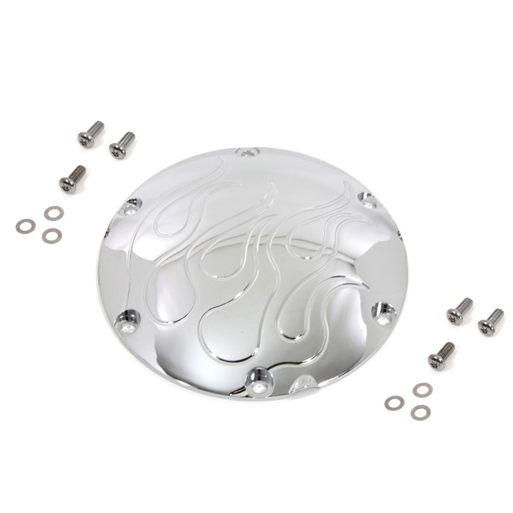 VTwin Chrome Flame Derby Cover for 20042017 Harley Sportster Get