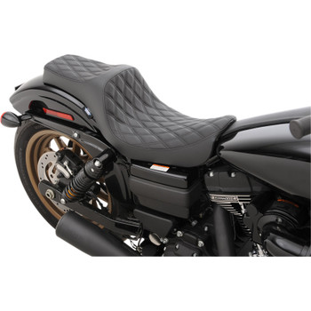 Drag Specialties Predator III Diamond Seat for 2006-2017 Harley Dyna - Black Thread