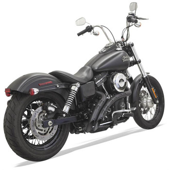 Bassani Radial Sweepers Exhaust for Harley - Black with Black Slotted Shields