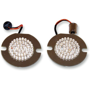 Drag Specialties Front Dual Ring 1157 Turn Signal Inserts for Harley - Flat-Style Drag Specialties Front Dual Ring 1157 Turn Signal Inserts for Harley - Flat-Style