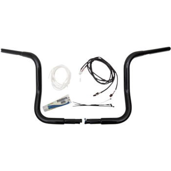 Fat Baggers 1-1/4" EZ Install Round Top 12" Handlebar Kit for 2014-2019 Harley Touring - Black