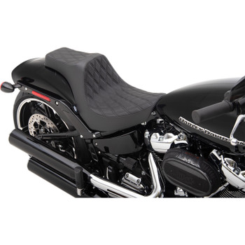 Drag Specialties Predator III Seat for 2018-2023 Harley Softail Breakout - Double Diamond Black