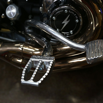 Thrashin Supply Militant Foot Pegs for 2018-2020 Harley Softail - Raw Silver