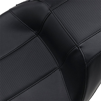 LePera Outcast GT 2-Up Seat for 2008-2023 Harley Touring - Black/Carbon Weave