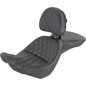 Saddlemen Explorer LS Touring Seat w/ Backrest for 2006-2017 Harley Softail - FXST/FLSTF