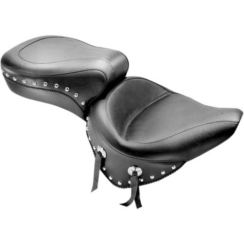 Mustang Studded 17.5" Wide Solo Seat for 2000-2007 Harley Softail FXST/FLST