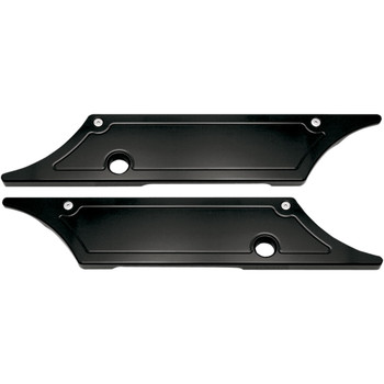 Pro One Black Saddlebag Latch Covers for 1993-2013 Harley - Smooth