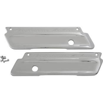 Performance Machine Chrome Saddlebag Latch Covers for 1993-2013 Harley - Smooth