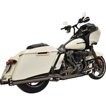 Bassani True-Dual Down Under Exhaust System for 2017-2023 Harley Touring - Mercury Dark Chrome