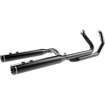 Khrome Werks 2-Into-2 Exhaust System with Two-Step Crossover Headers for 2009-2016 Harley Touring - Black