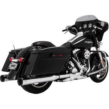 Vance & Hines 4" Eliminator Slip-On Exhaust Mufflers for 1995-2016 Harley Touring - Chrome/Black