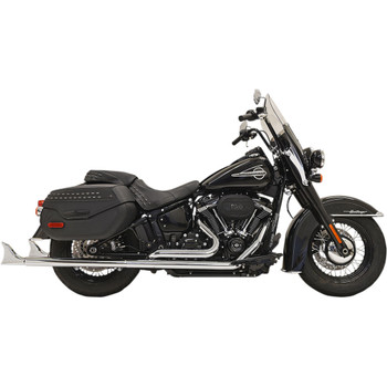 Bassani True Duals with 2-1/4" Fishtail Mufflers for 2018-2022 Harley Softail FLHC/ FLDE - Chrome