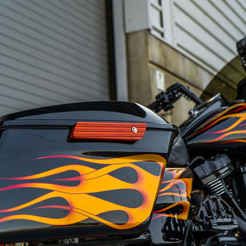 Arlen Ness 10-Gauge Saddlebag Latch Covers for 2014-2020 Harley Touring - Orange