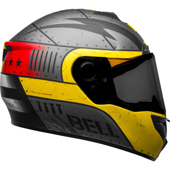 Bell SRT Helmet - Devil May Care Matte Gray/Yellow