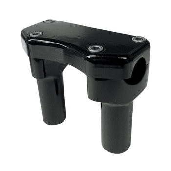 Drag Specialties 4" Straight Handlebar Risers/Top Clamp Kit - Gloss Black