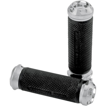 Performance Machine Elite Apex Grips for Harley Electronic Throttle - Chrome