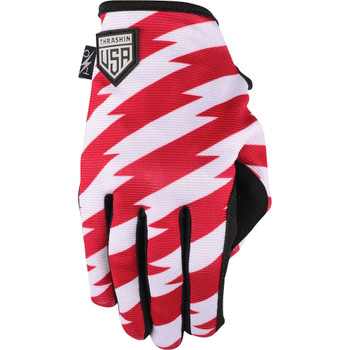 Thrashin Supply Stealth Stars & Bolts Gloves - Red/White/Blue 