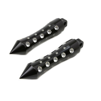 V-Twin Black Agostinni Spike Foot Pegs for Harley